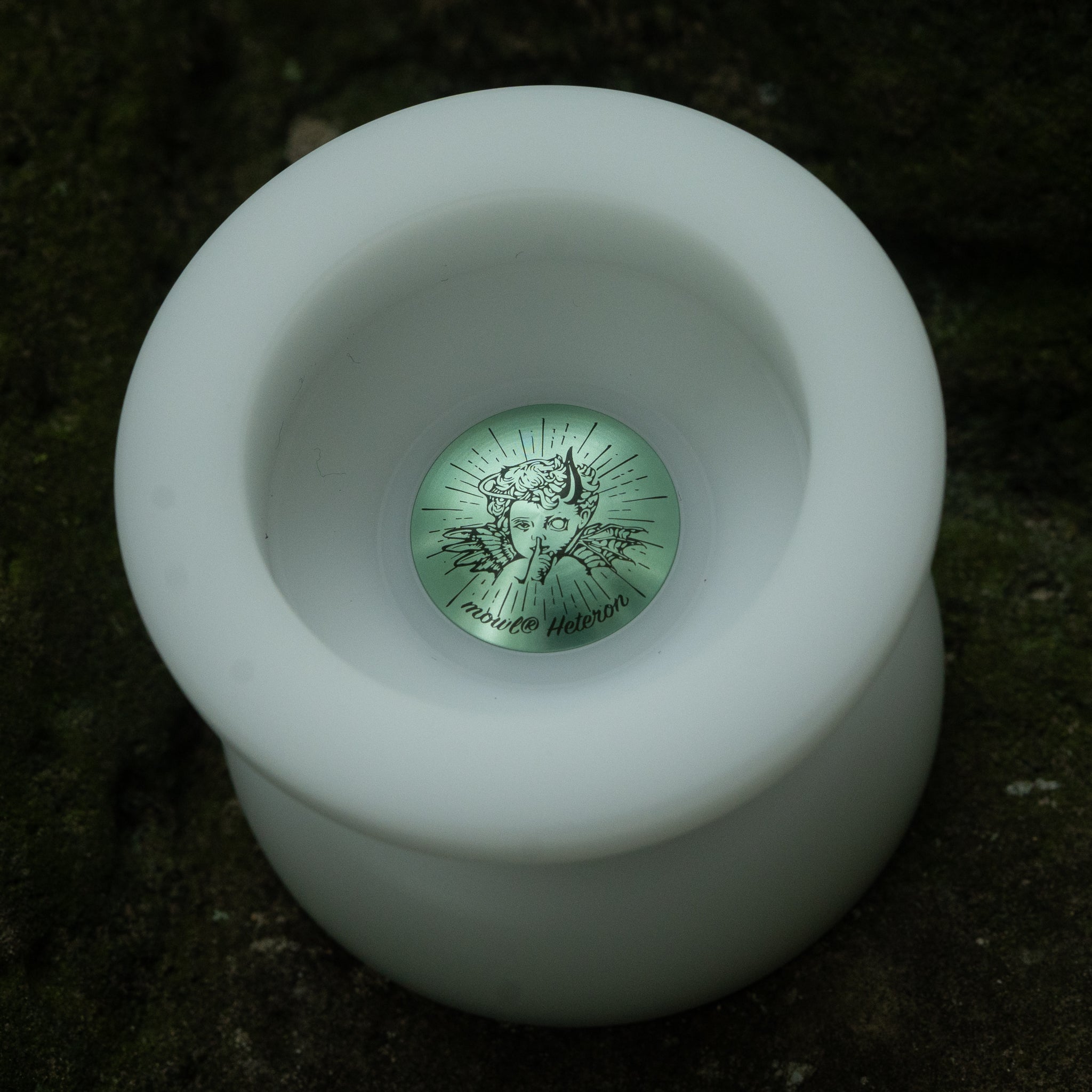 "Heteron" Regular Logo / White (T-Blue Hub)