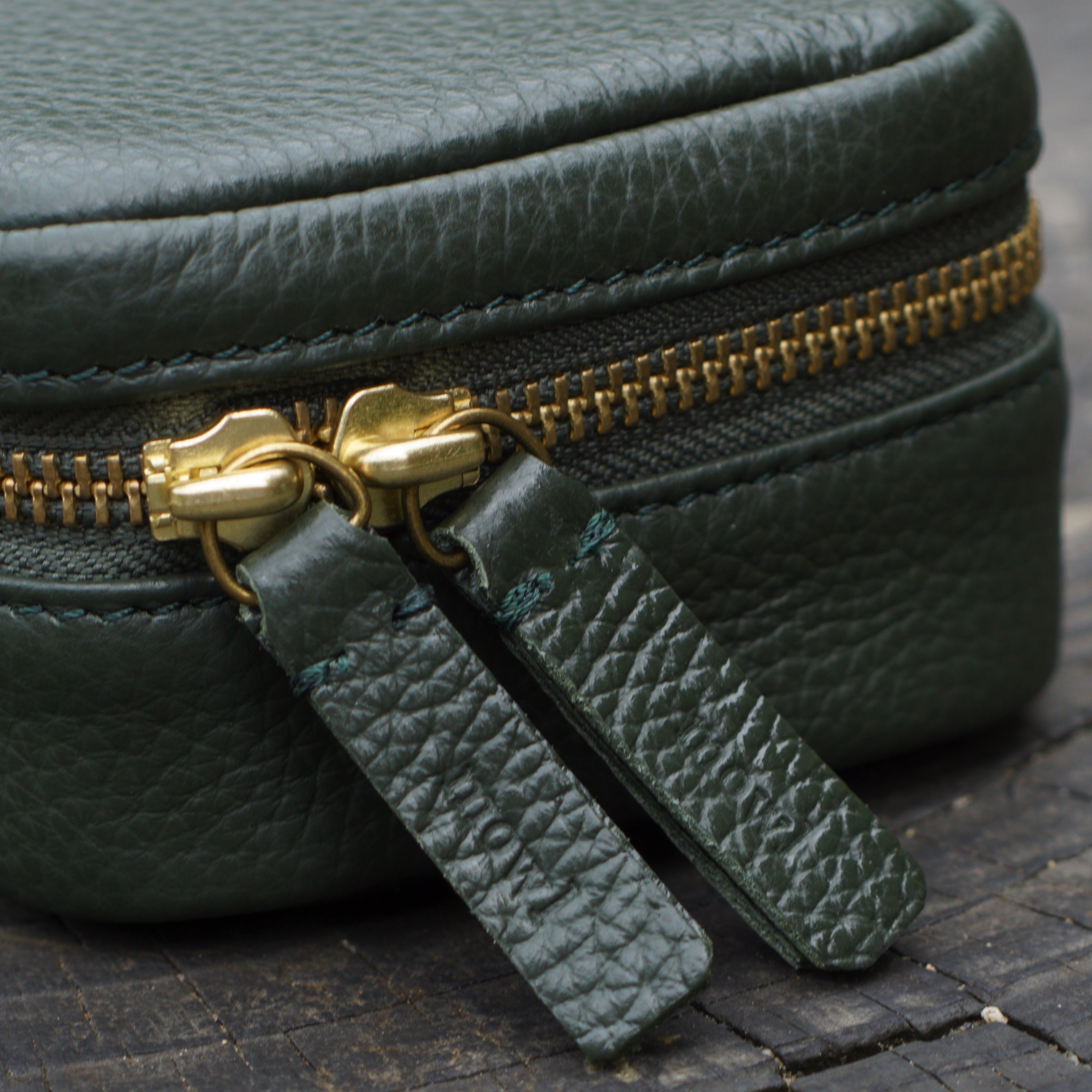 Leather Yo-Yo Bag / Dark Green / Mサイズ