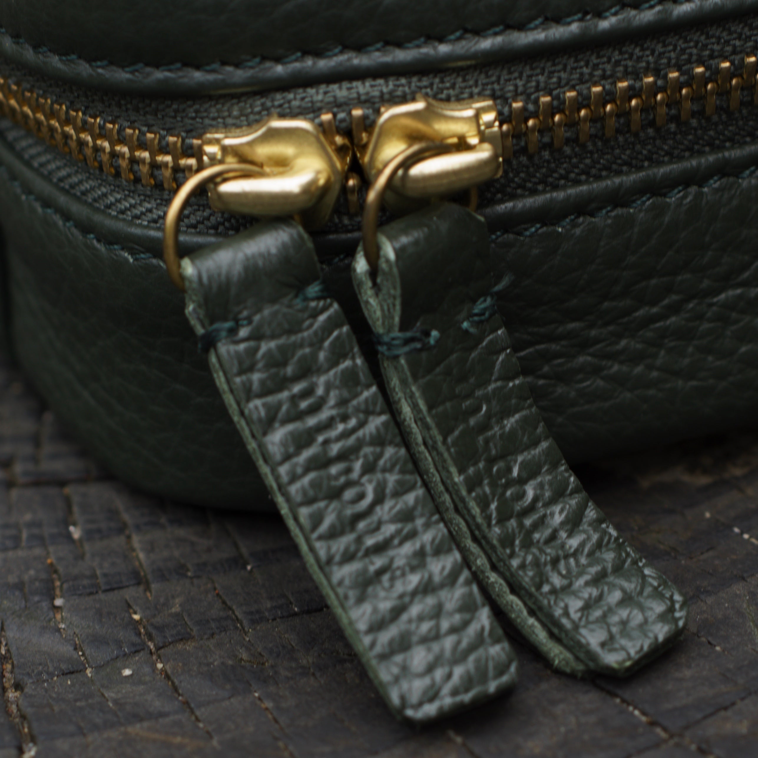 Leather Yo-Yo Bag / Dark Green / Mサイズ